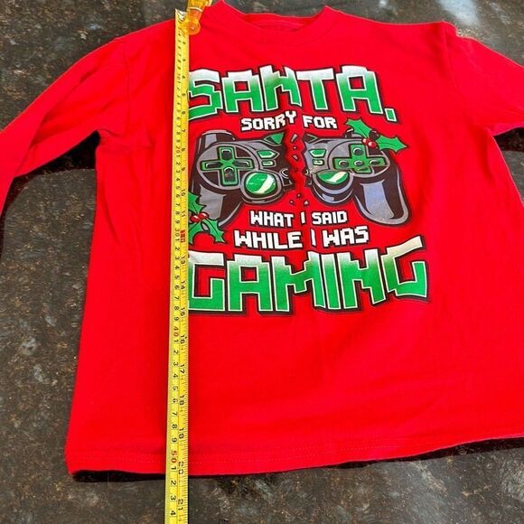 Fifthsun Red Santa Gaming Long Sleeve Tee Shirt - Picture 5 of 5